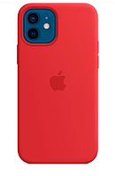 Чехол силиконовый Silicone Case для Apple iPhone 12/12 Pro MagSafe OEM Original 1:1 (Red) Красный