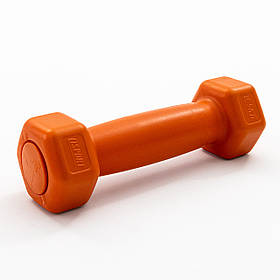 Гантель для фітнесу пластикова цільна (нерозбірна) OSPORT Lite 0.5 кг (OF-0112) Помаранчевий