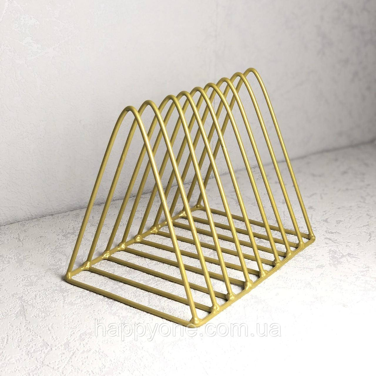 Тримач для журналів і книг Triangle 26х18х19 см, золотистий, фото 1
