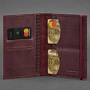 Обкладинка для паспорта з шкіри 2.0 Карбон (бордова), фото 4