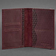 Обкладинка для паспорта з шкіри 2.0 Карбон (бордова), фото 5