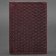 Обкладинка для паспорта з шкіри 2.0 Карбон (бордова), фото 2