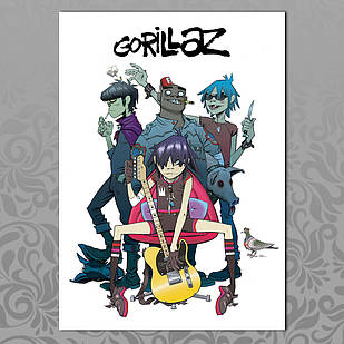 Плакат А3 Рок Gorillaz 008