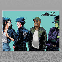 Плакат А3 Рок Gorillaz 009