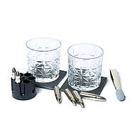 Набір для віскі (2 склянки, кулі для віскі 6 шт, щипці, багаття), фото 2