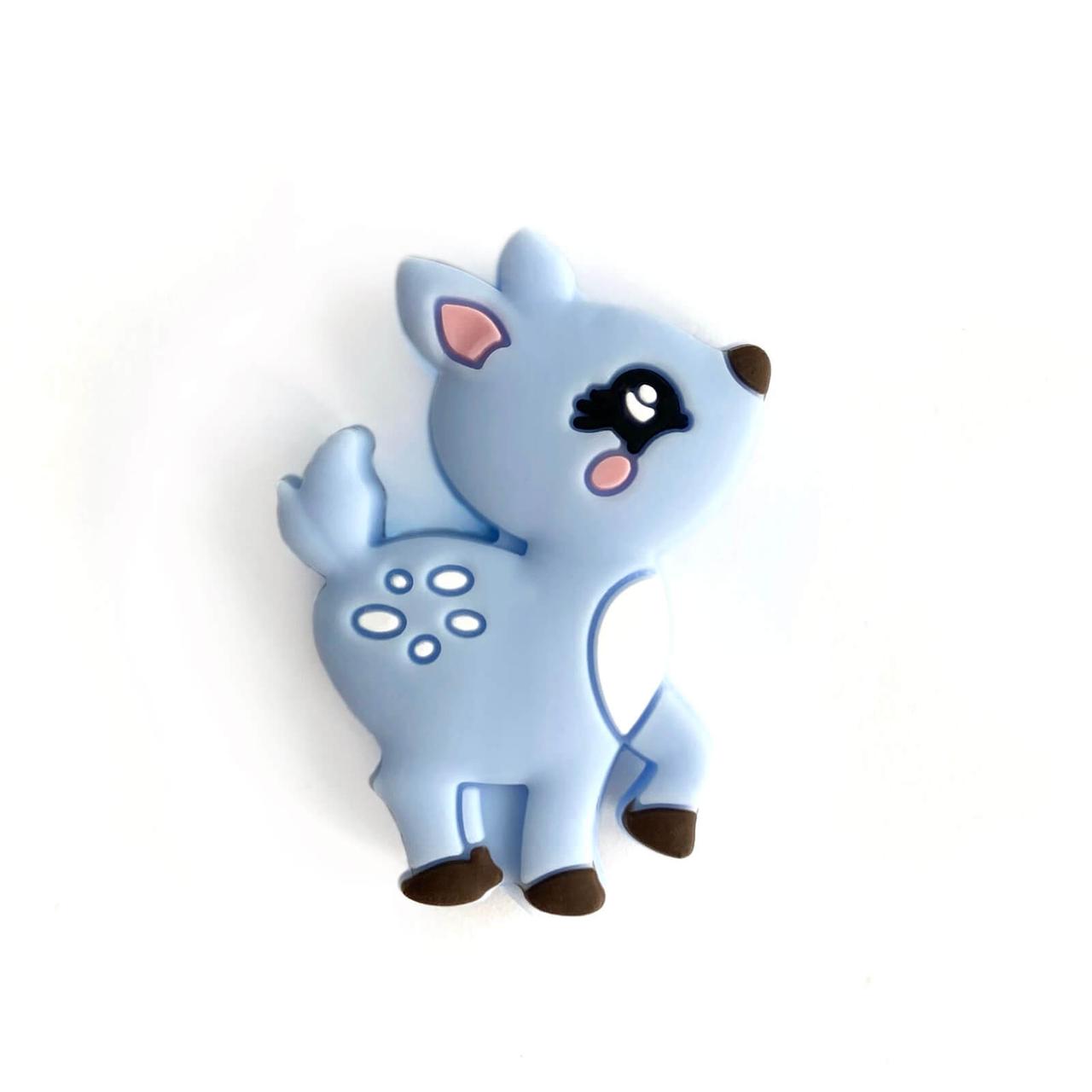 Олень силіконова намистина (бебі блю), фото 1