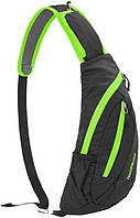 Нагрудная сумка-рюкзак NatureHike чёрный-зелёный NH23X008-K