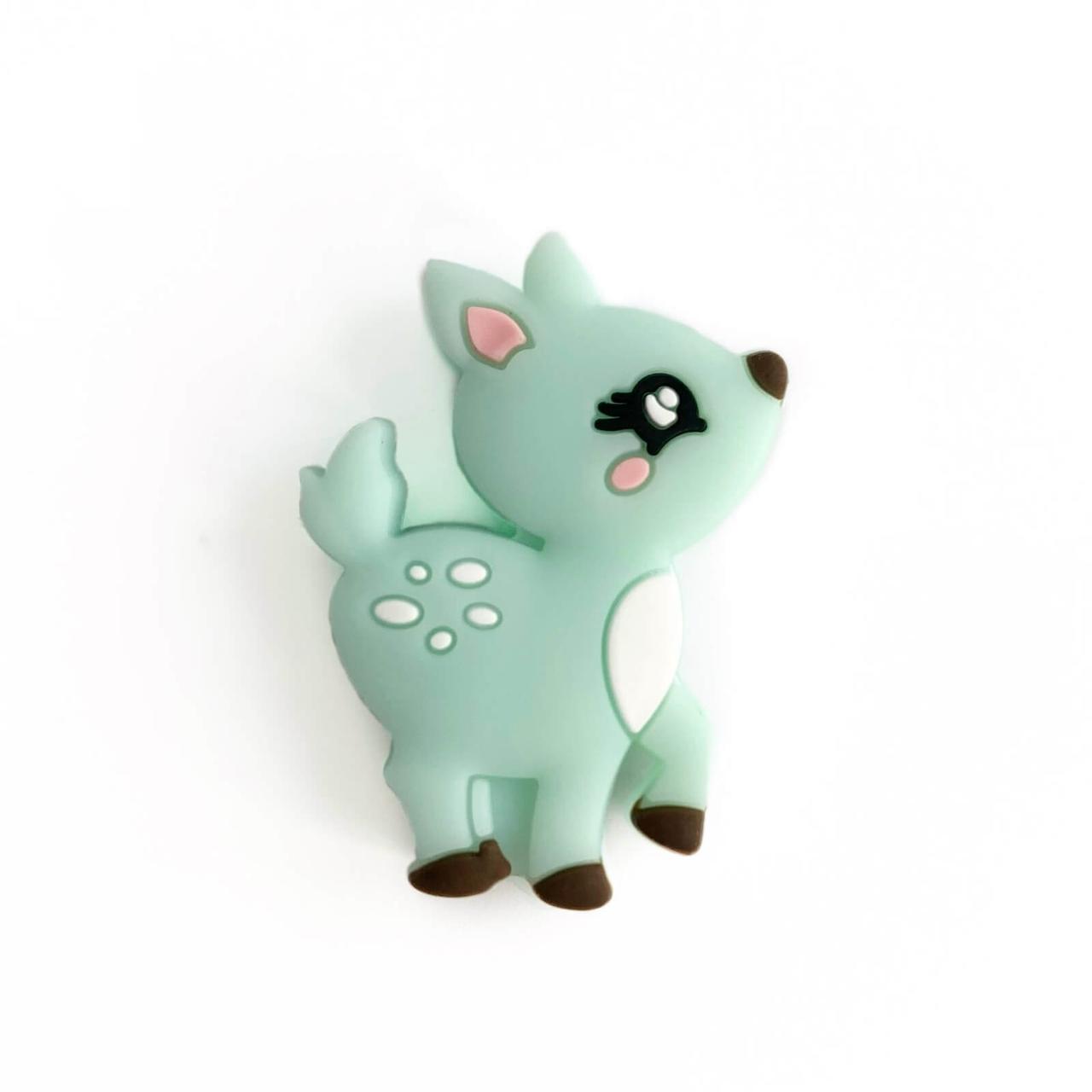 Олень силіконова намистина (м'ята), фото 1