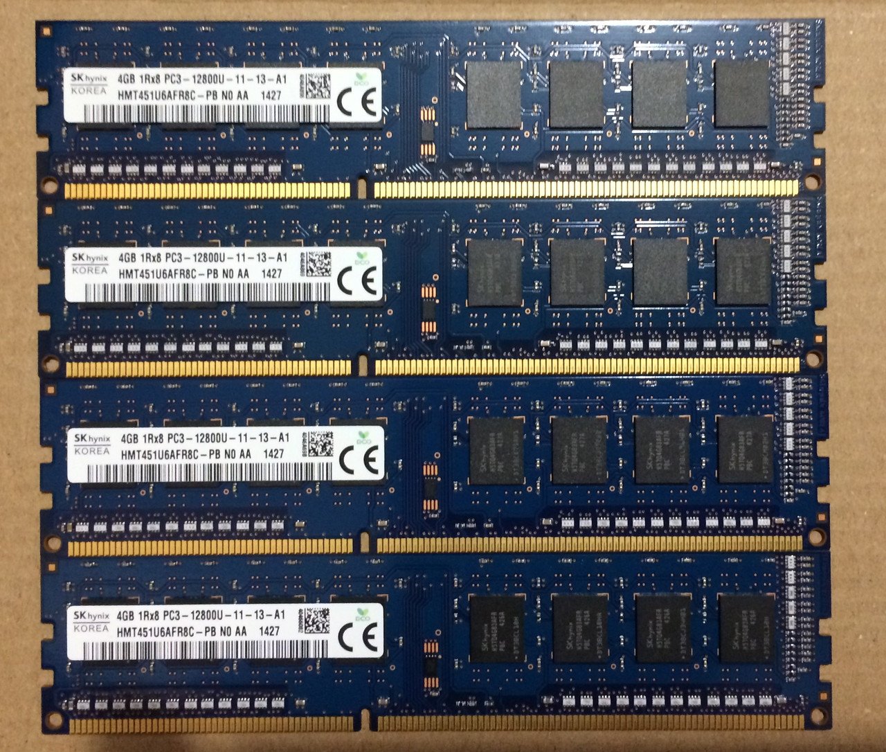16GB 4x4GB DDR3 1600MHz Hynix PC3 12800U 1Rx8 RAM Оперативна пам'ять HMT451U6AFR8C