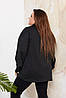 Вільна жіноча однотонна сорочка з трехнити на флісі великих розмірів, фото 10