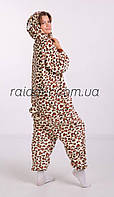 Пижама кигуруми Леопард для парней, Комбинезон мужской женский Леопард (1039)