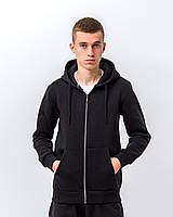 Чоловіче базове худі з начосом на блискавці, чорного кольору. Розміри: S,M,L,XL,XXL.