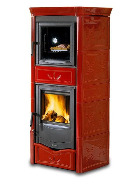 Піч-камін із духовкою Nordica Nicoletta Forno Bordeaux