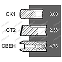 Кільця поршня 98.42 мм двигуна трактора CASE INTERNATIONAL D155 D179 D206 D239 D310 D358 DT239 DT358, фото 3