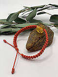 Браслет із бурштину з червоною ниткою, браслет із бурштину, фото 3