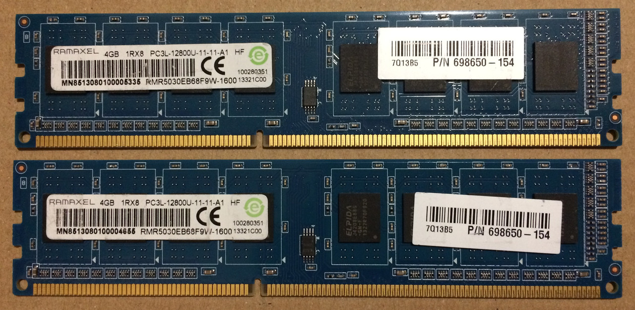 8GB 2x4GB DDR3L 1600MHz Ramaxel PC3L 12800U 1Rx8 RAM Оперативна пам'ять DDR3