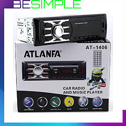 Автомагнітола з 2-а виходами AUX ATLANFA-1406 / Магнітола з USB, SD і FM приймачем
