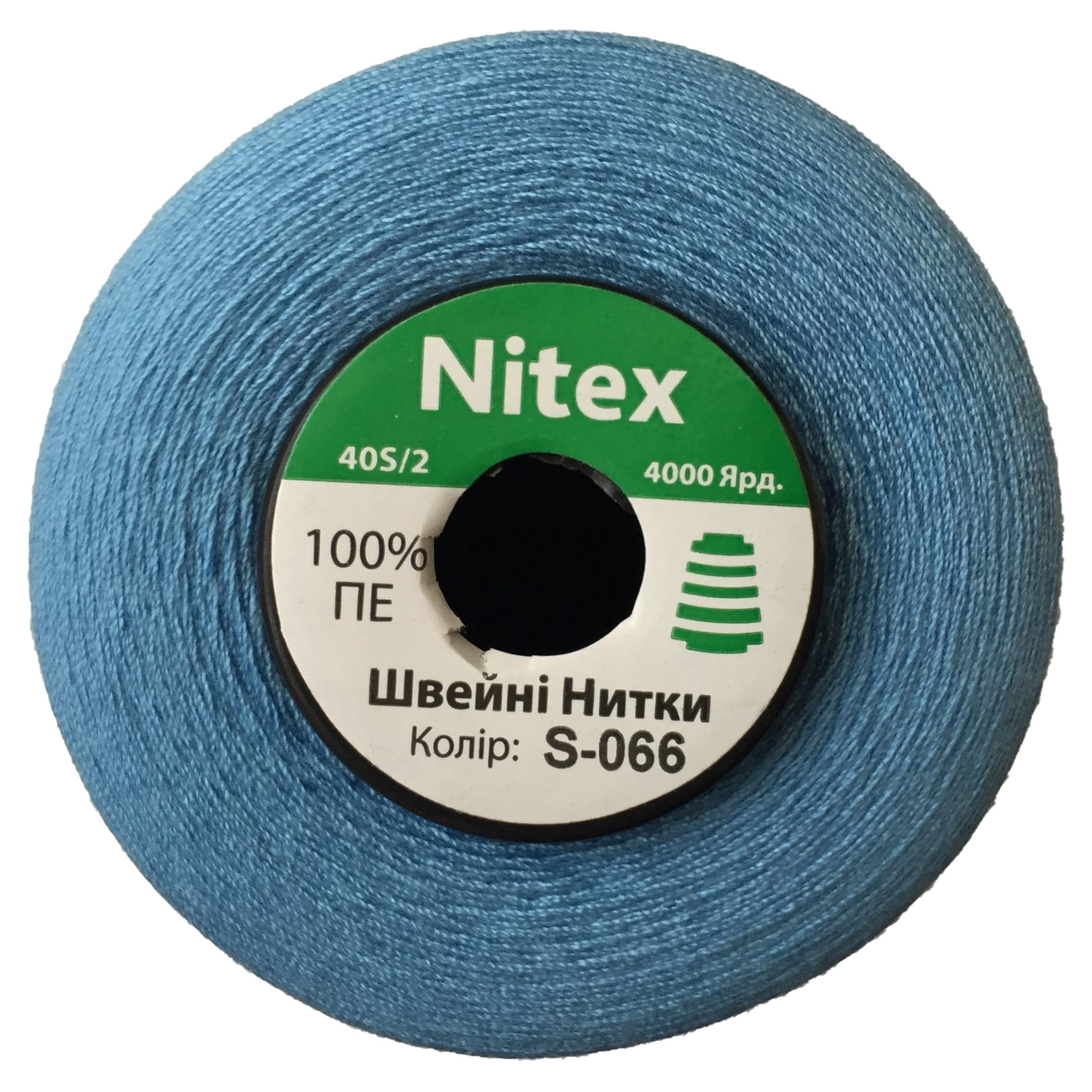 Швейна нитка 100% PE 50/2 колір S-066 блакитний темний (боб 5000ярдів)
