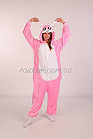 Пижама кигуруми для женщин Розовый Кролик, Костюм кигуруми женский розовый зайка (1053)