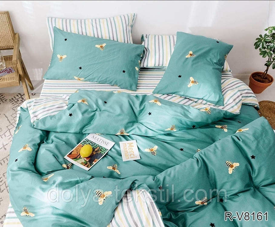 2-спальна постільна білизна з ранфорсу ТМ TAG, бавовна з компаньйоном R-V8161, фото 1