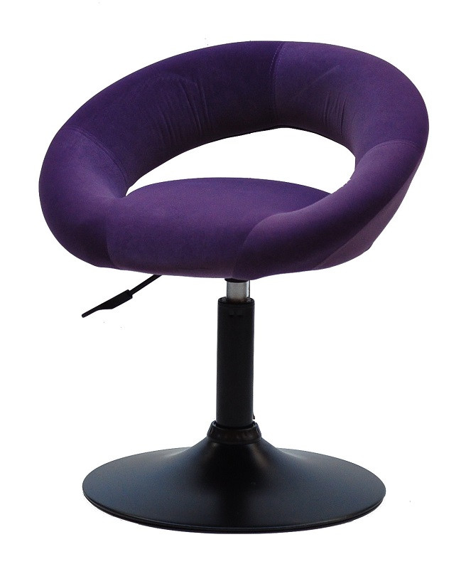 Стілець Holy (Холі) BK — Base пурпуровий (фіолетовий) B-1013 велюр на чорній опорі млинця, фото 1