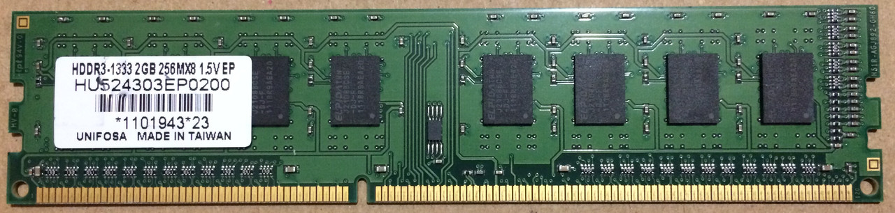 2GB DDR3 1333MHz Unifosa PC3 10600U 1Rx8 RAM Оперативна пам'ять