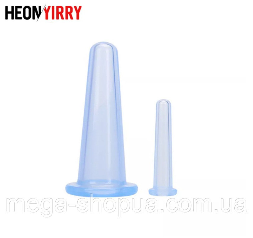 Силіконові банки 2 шт для вакуумного масажу обличчя та тіла D2XB