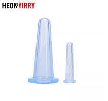 Силіконові банки 2 шт для вакуумного масажу обличчя та тіла D2XB