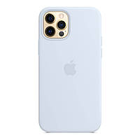 Чехол силиконовый Silicone Case для Apple iPhone 12 Pro Max OEM Original 1:1 (Cloud Blue) Голубой