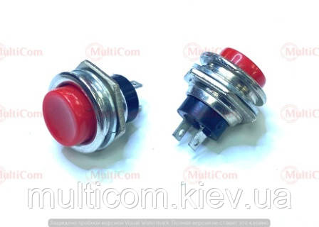 11-10-002RD. Кнопка (OFF-ON), 3A-125V, б/ф, Daier DS-212, червона, фото 1