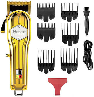Комбо-набір (машинка + тример) "Surker Hair Clippers Cordless Gold" (K7S-gold+SK-I9GO), фото 3