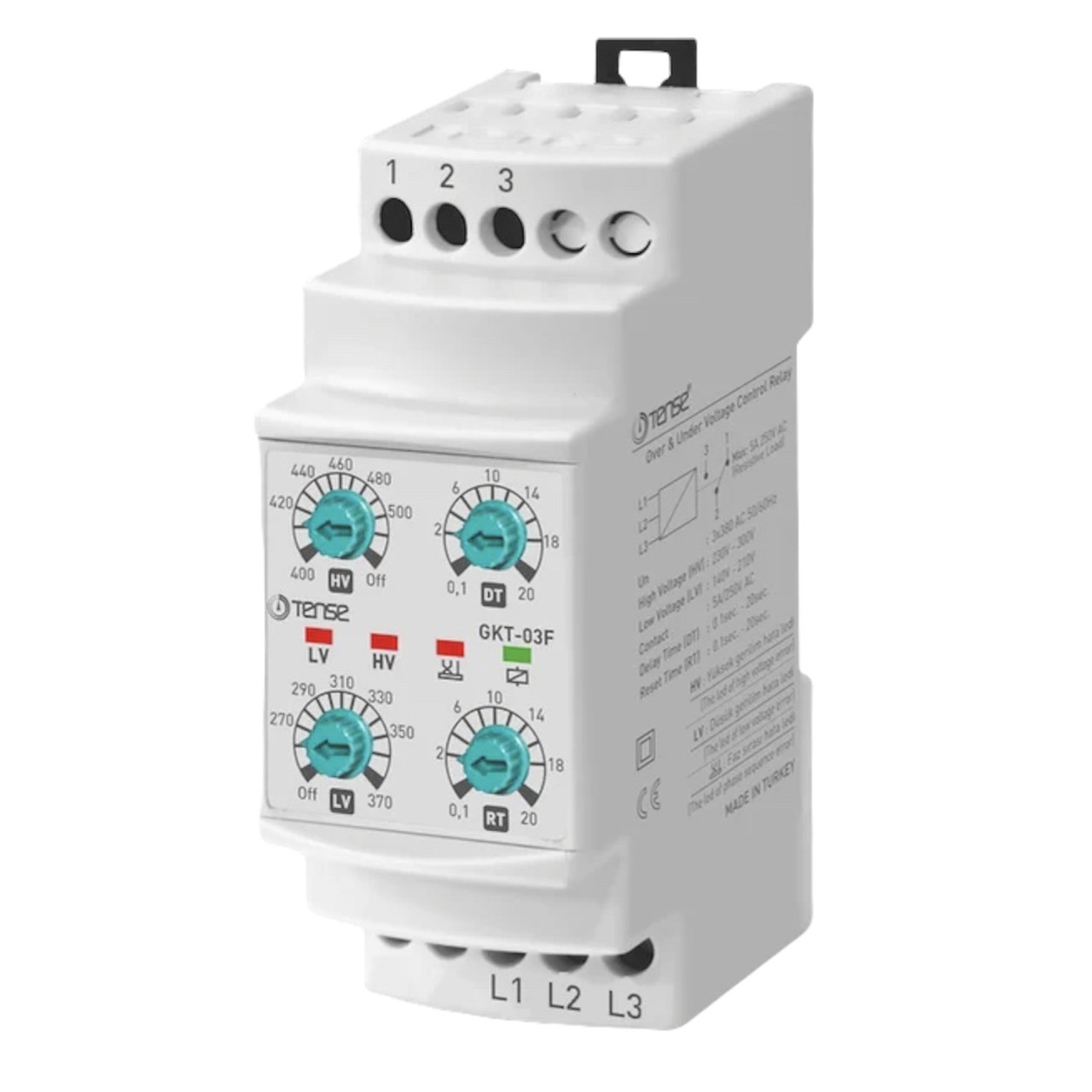 Реле контролю напруги 3-фазне без контролю нуля, контроль послідовності фаз