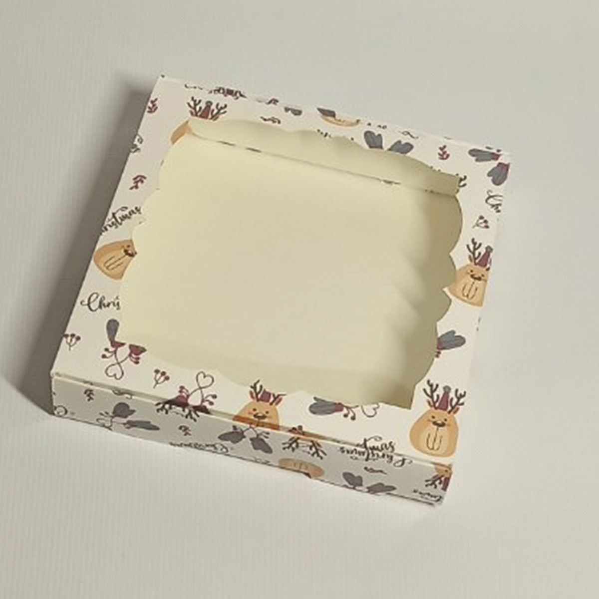 Коробка для пряників із віконцем 20*20 см Олень, фото 1