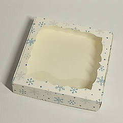 Коробка для пряників із віконцем 20*20 см Сніжинки