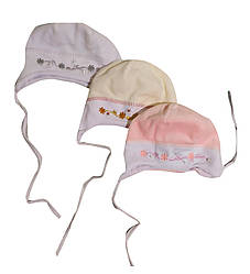 Шапка дитяча демісезонна для дівчинки, велюр, на зав'язках, Мамина Мода