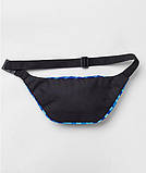 Модна містка жіноча бананка на пояс через плече, наплічна напоясная сумка синя з 3D малюнком, фото 2