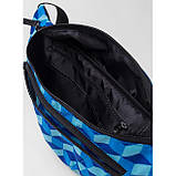 Модна містка жіноча бананка на пояс через плече, наплічна напоясная сумка синя з 3D малюнком, фото 4