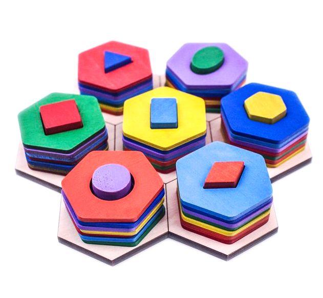 Дерев'яний геометричний сортер Квітка Розумний лис 90139, фото 1