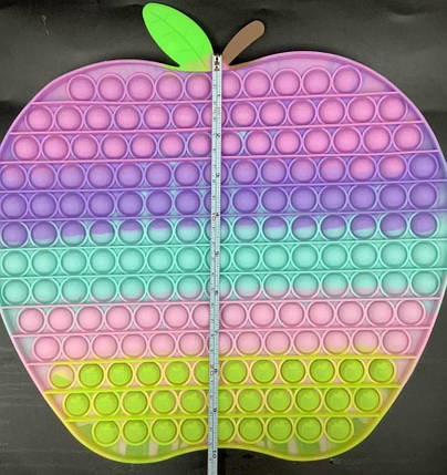 Сенсорна гра — антистрес-пухирі "Pop It" Веселка Яблуко Гігант, фото 1