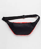 Містка жіноча бананка на пояс через плече, червона наплічна напоясная сумка з етнічним принтом, фото 2
