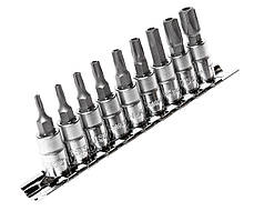 Набір торцевих головок JTC 3303 з насадкою TORX 5-граней 1/4" 9ед.