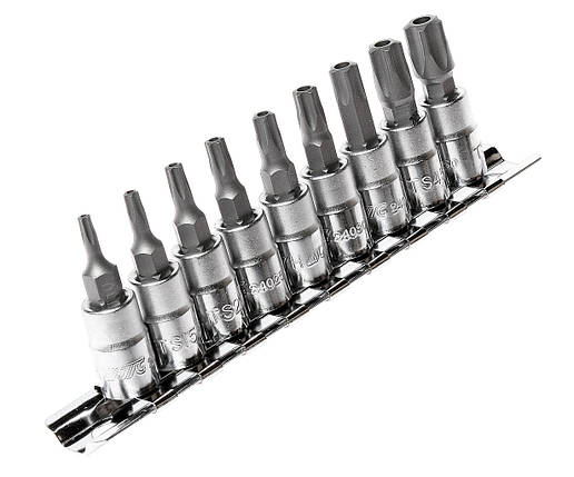 Набір торцевих головок JTC 3303 з насадкою TORX 5-граней 1/4" 9ед., фото 1