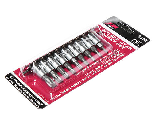 Набір торцевих головок JTC 3303 з насадкою TORX 5-граней 1/4" 9ед., фото 3