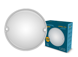 Світлодіодний світильник LED KORAL 15W 6500К 1200Lm IP54 Crystal