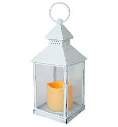 Декоративний ліхтар з LED підсвічуванням + батарейки, колір - білий