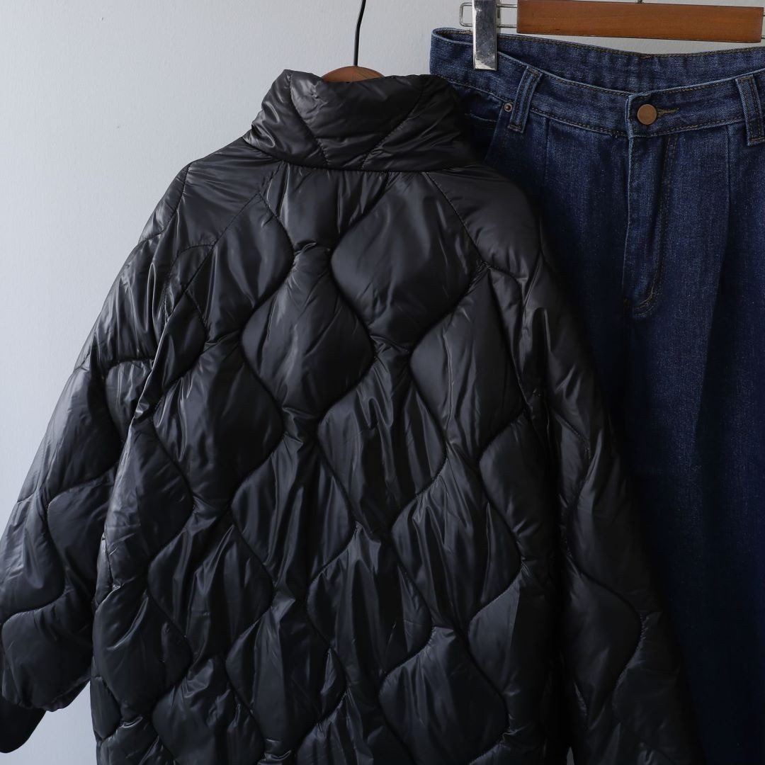 Пуховик женский теплый длинный зимний на био пухе. Куртка пальто стеганая, размер M (черный) - фото 6 - id-p1504389584