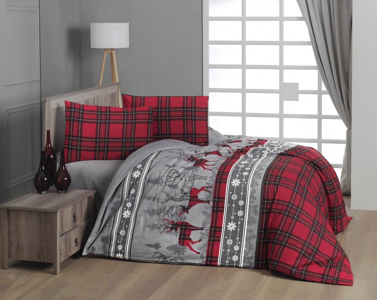 Фланелевою Постільна білизна First Choice Flannel Happines Red