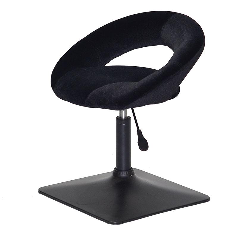 Стілець Holy 4 BK-Base чорний 1011 велюр на чорній квадратній основі, з регулюванням висоти, фото 1