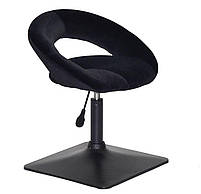 Стілець Holy 4 BK-Base чорний 1011 велюр на чорній квадратній основі, з регулюванням висоти, фото 2