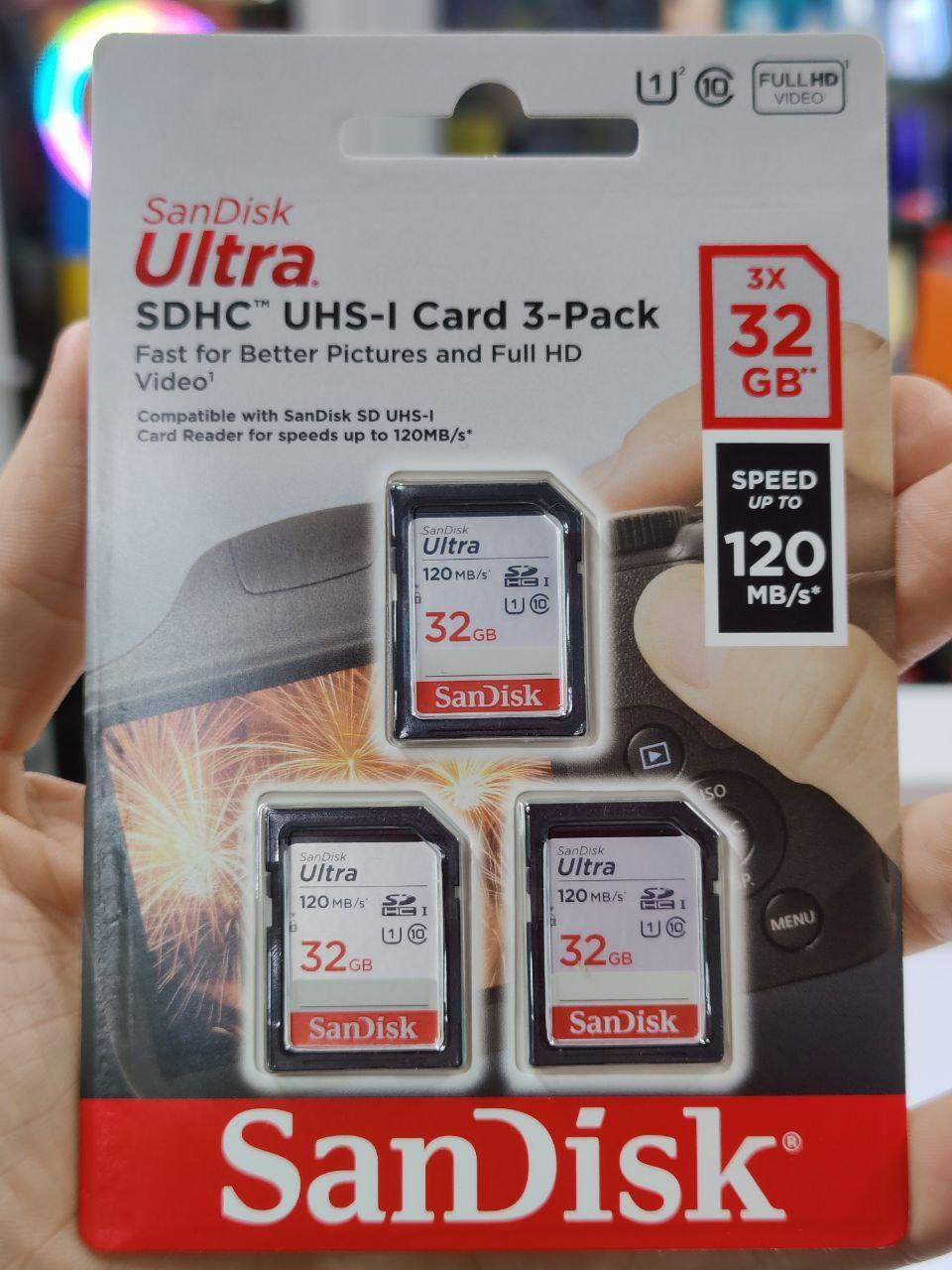 Карта памяти SanDisk 32GB Ultra SDHC UHS-I 120MB/s, C10, U1, Full HD, SD Card SDSDUN4-032G-GN6in комплект 3шт, цена 650 грн - Prom.ua (ID#1504412475) Карта памяти SanDisk 32GB Ultra SDHC UHS-I 120MB/s, C10, U1, Full HD, SD Card SDSDUN4-032G-GN6in комплект 3шт, цена 650 грн - Prom.ua (ID#1504412475)